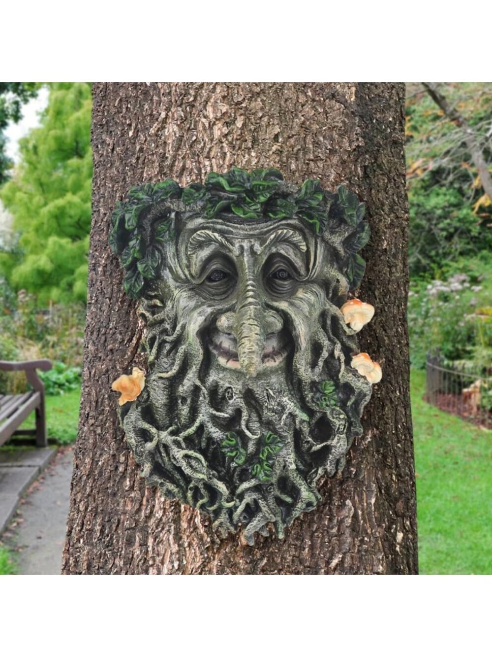 Whimsical Tree Face Garden Statue - Outdoor Yard Art for Flower Pots & Decor